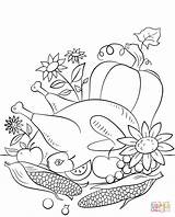 Thanksgiving Coloring Food Pages Printable Main Drawing Categories sketch template