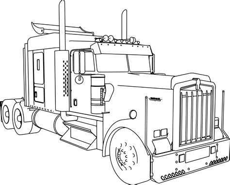 nice kenworth   long trailer truck coloring page boyama