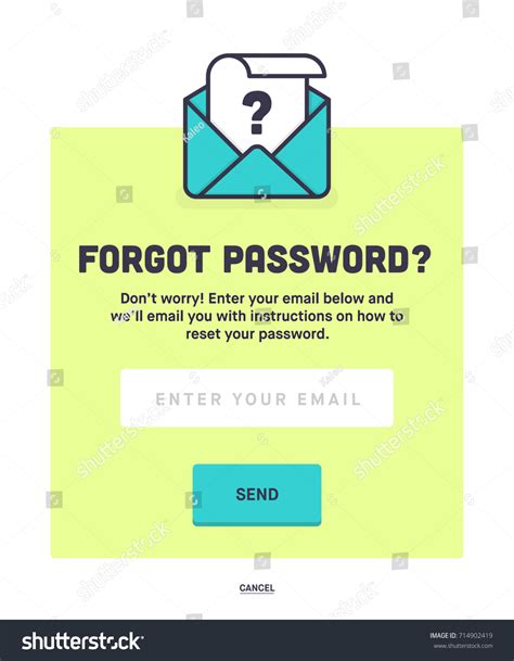 Forgot Password Password Reset Template Text Stock Vector Royalty Free