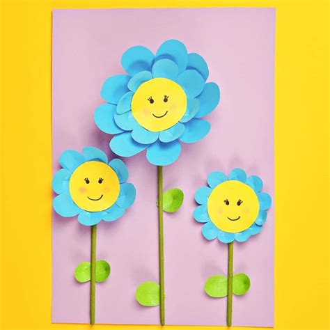 easy paper flower craft  kids cute spring paper craft