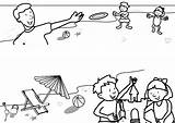 Beach Coloring Holiday sketch template