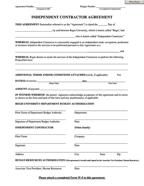 independent contractor agreement template  agreement templates
