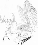 Mythical Peryton Fantasy Creatures Elven Humanoid Sci Sketches Fi Sketch Places City sketch template