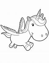 Unicorn Baby Coloring Pages Kids Pegasus sketch template