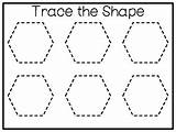 Hexagon Worksheets Tracing Prescho sketch template