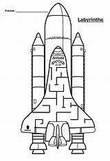 Coloriage Maternelle Spatiale Labyrinthe Navette Fusee Shuttle Fiche Fusée Colorier Spaceship Fiches sketch template