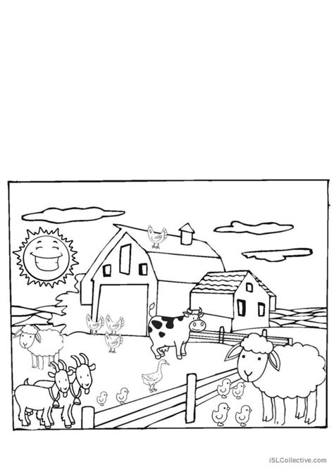 farm animals kindergarten english esl worksheets