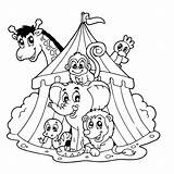 Circus Dieren Zirkus Circo Kindergarten Ausmalbilder Leukvoorkids Circustent Leuke Ausmalen Leuk Tekeningen Fasching Tiere Bord Gezicht Carnival sketch template