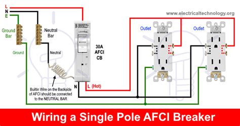 wire  afci breaker arc fault circuit interrupter wiring