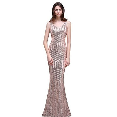 Dys Womens Sequins Mermaid Prom Dress Spaghetti Straps V