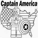 Lego Coloring Marvel Kids Captain America Super Printable Heroes Pages Minifigure Shield Prints Drawing Color Sheets sketch template