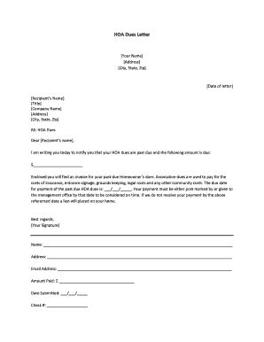 hoa dues letter  links fill  sign printable template