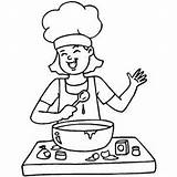 Cooking Coloring Girl Pages Cookin Happy Kitchen Color Food Getdrawings Printable Getcolorings People sketch template