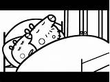 Pig Peppa Coloring Daddy Sleeping sketch template