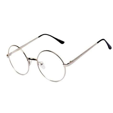 fashion retro round circle metal frame eyeglasses clear lens eye glass