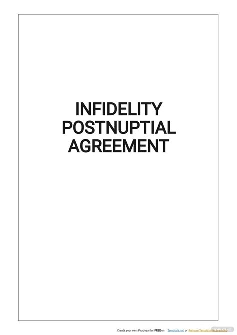 infidelity postnuptial agreement template google docs word apple