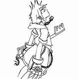 Coloring Pages Sora Kingdom Hearts Blade Key Kairi His Printable Color Ones Interesting Little sketch template