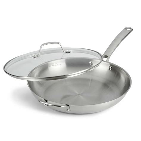 calphalon stainless steel  frying pan  lid reviews wayfair