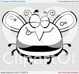 Pudgy Bee Drunk Outlined Coloring Clipart Cartoon Vector Cory Thoman sketch template