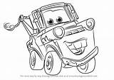 Mater Cars Tow Draw Drawing Step Car Drawings Truck Cartoon Getdrawings Learn Driver sketch template