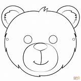 Bear Mask Printable Coloring Pages Template Teddy Masks Animal Paper Polar Kids Bears Templates Drawing sketch template