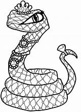 Snake Coloring Pages Rattlesnake Drawing Kids Scary Realistic Viper Snakes Sea Printable Outline Print Monster Colouring Color Coiled Getdrawings Drawings sketch template