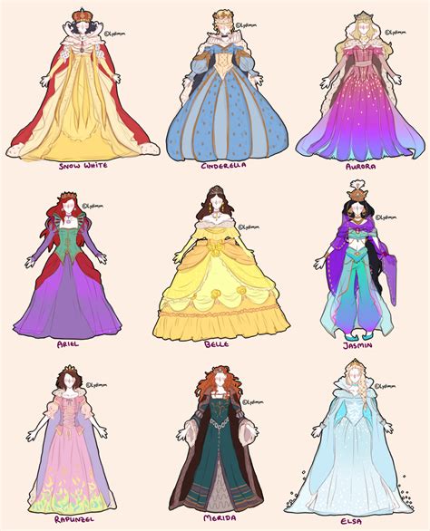 finished concept art disney princesses  queens  iydimm  deviantart