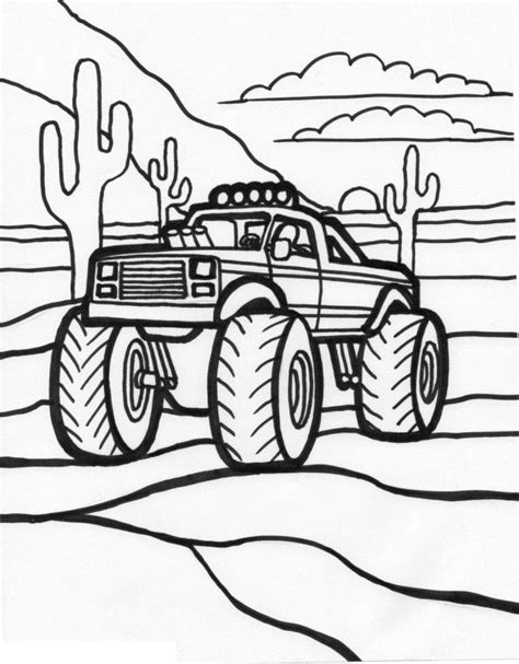 marvelous image  monster truck coloring page albanysinsanitycom