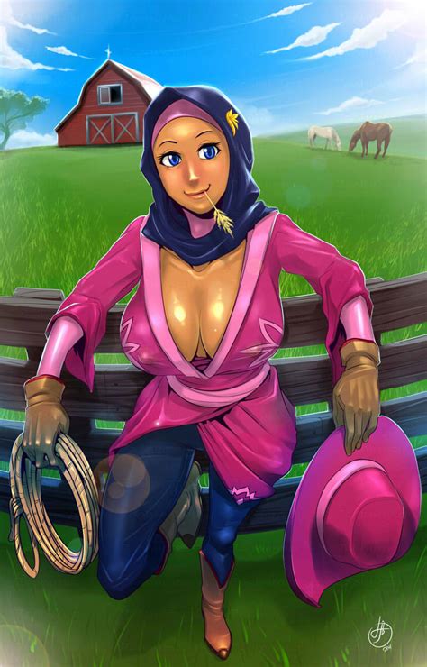 commission furryjibe ~ hijabi cowgirl by hijabolic hentai foundry
