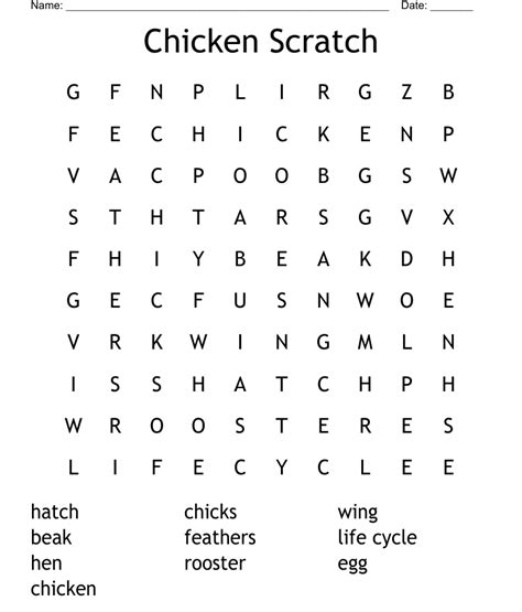 chicken scratch word search wordmint