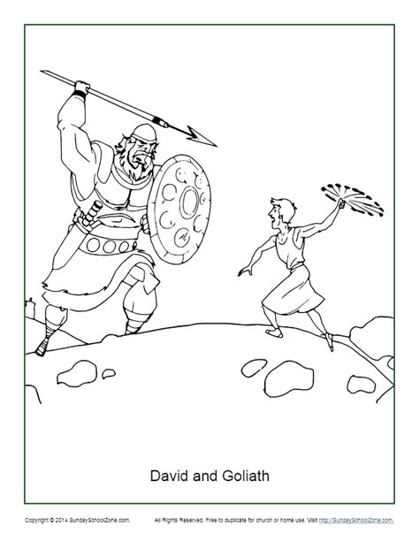 david  goliath coloring page  sunday school zone