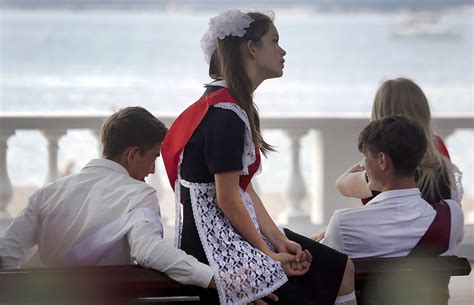 russian schoolchildren mark graduation   bell celebrations