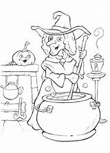 Witch Coloring Cute Getdrawings Pages sketch template