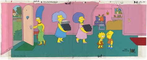 fox simpsons 1st season krusty gets busted matching animation cels