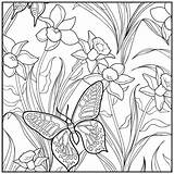 Coloring Pages Garden Sunset Adult Beach Butterfly Flower Printable Color Flowers Easy Print Getcolorings sketch template
