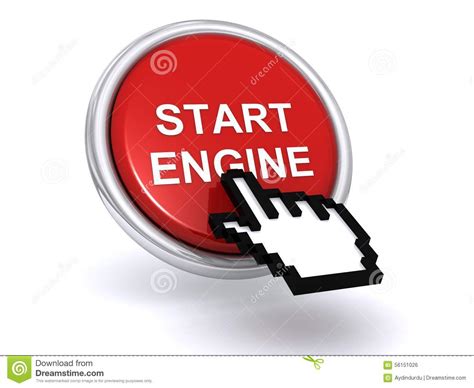 engine start button stock photo image  black pressing