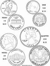 Coins Coloring Money Pages Coin Print Printable Sheets American Learning Activities Clipart Printout Kids Enchanted Color Teaching States Cliparts Sheet sketch template
