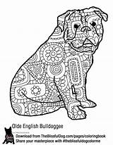 Coloring English Dog Bulldog Book Theblissfuldog Pages sketch template