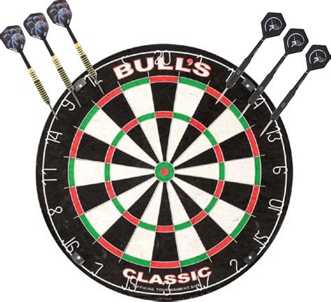bolcom professioneel dartbord bulls  classic   sets dartpijlen  grams sportief
