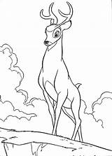 Bambi Coloring Color Kids Print Pages Simple Disney sketch template