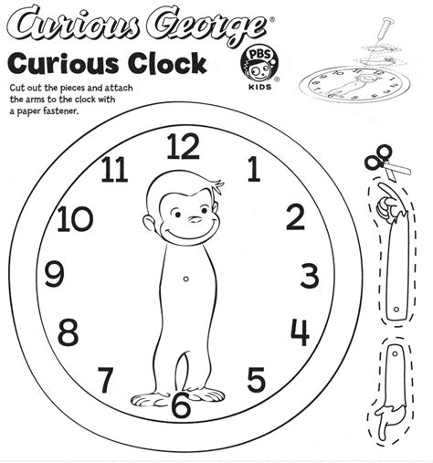 curious george clock  printable jinxy kids