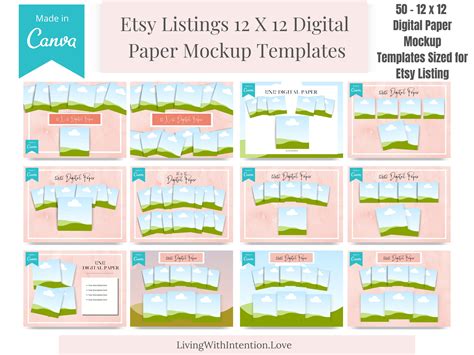 canva editable template  digital paper mockups etsy etsy uk