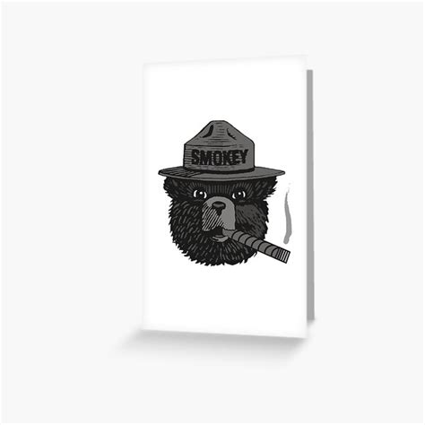 smokey  bear vector  black white greeting card  sale