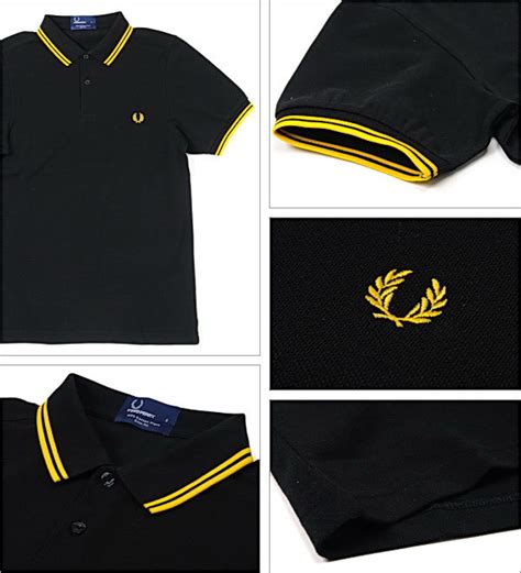 Fred Perry Slim Fit Polo Shirt Black Yellow