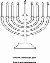 Coloring Menorah Hanukkah Candles Pages Leehansen Holidays sketch template