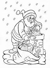 Coloring Santa Pages Chimney Christmas Book Noel Choose Board Climbing Reindeer Printable Kids Down sketch template