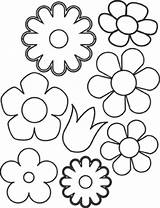 Flower Print Coloring Pages Flowers Cute Getdrawings sketch template
