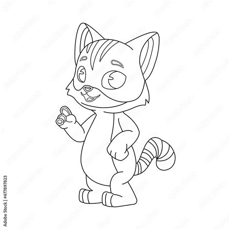 kitty cat outline coloring page  kids stock vector adobe stock