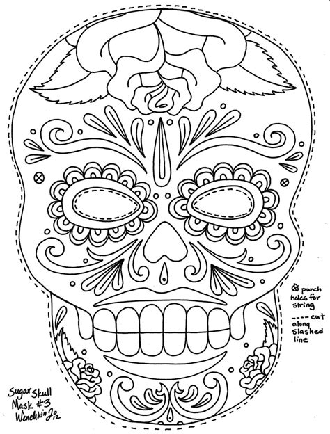 day   dead masks coloring pages skull coloring pages skull