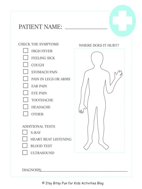play printables pretend doctor forms printable word searches